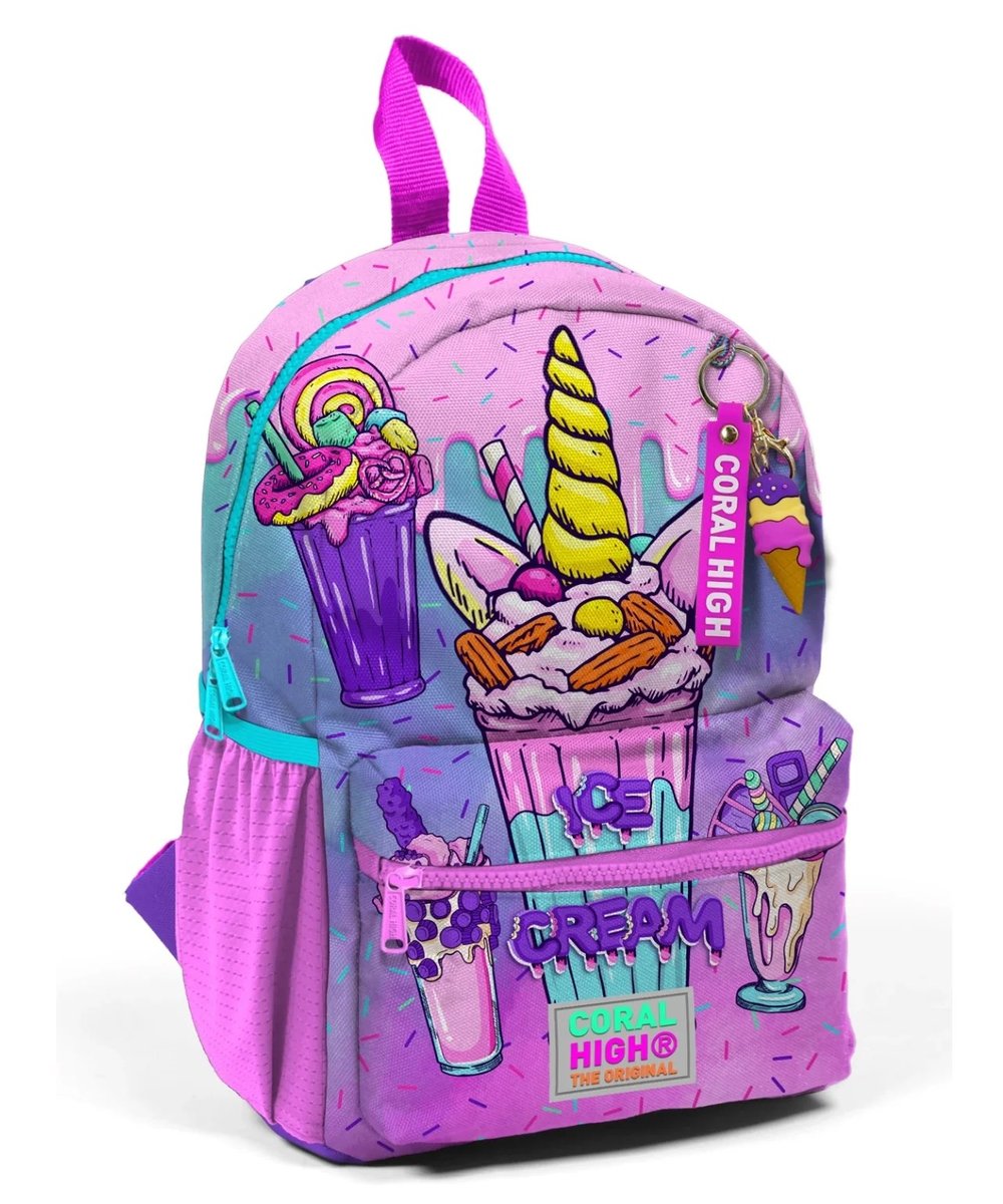 Coral High Pembe Mor Milkshake Dondurma Desenli Ananokulu 1. Sınıf Çanta