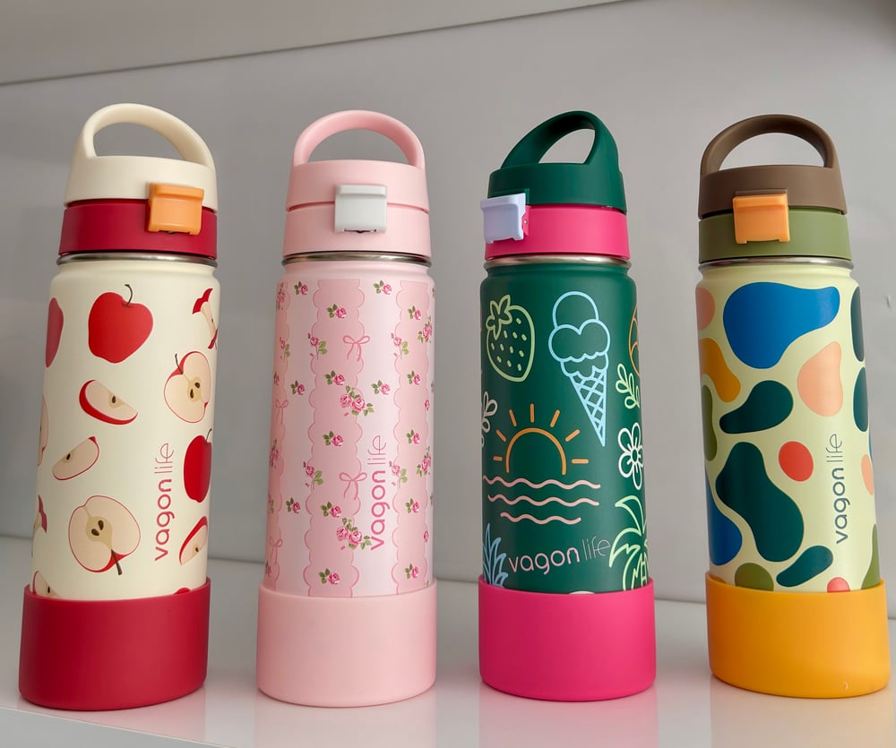 VgnLife 550 Ml Çelik Çift İçimli Desenli Kaymaz Taban Termos Suluk 