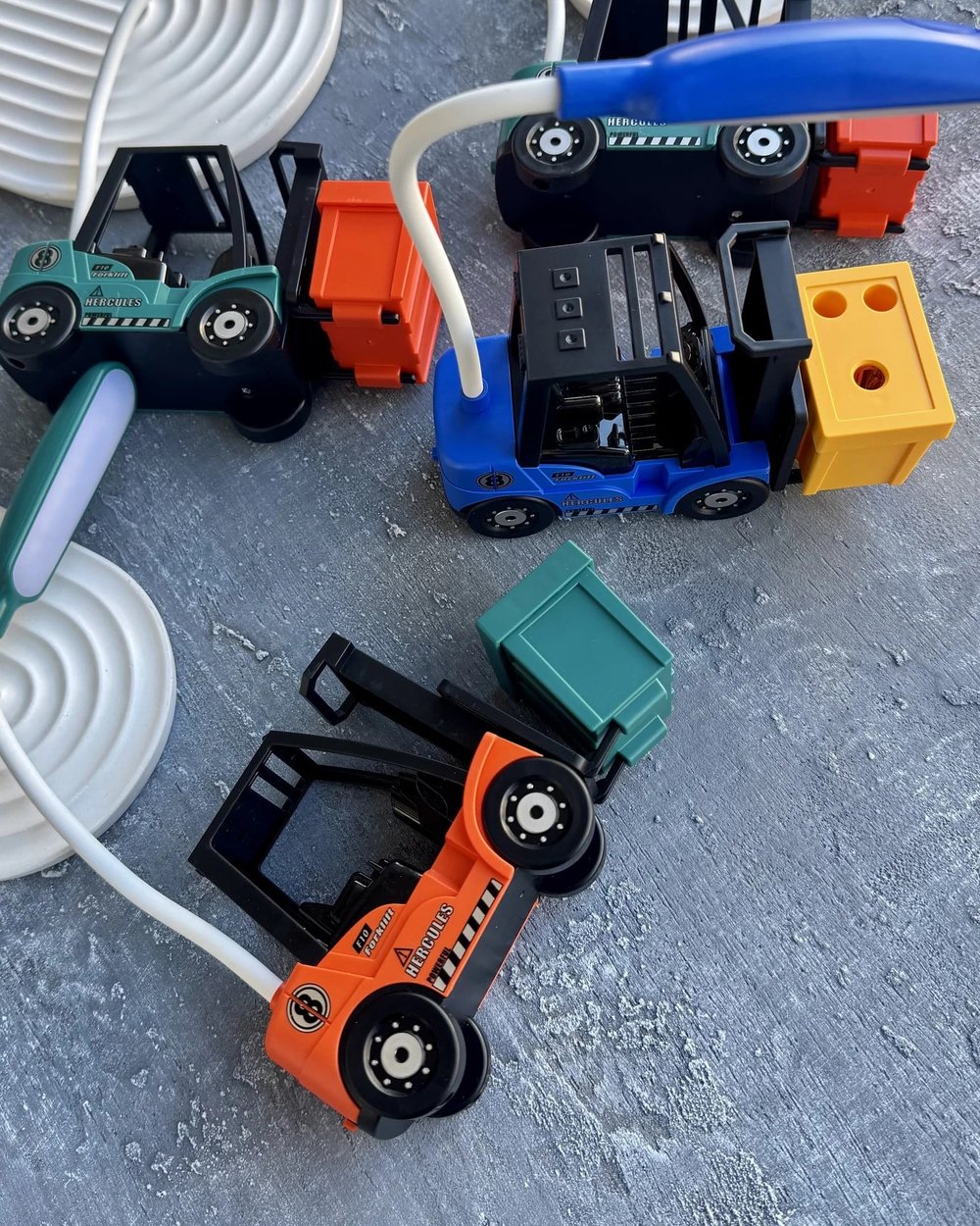 Forklift Erkek Çocuk Masa Lambası & Kalemtraş