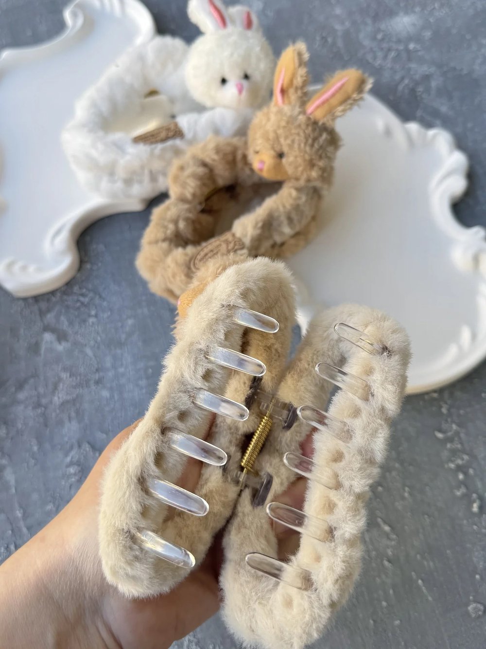 Peluş Tavşan Mandal Toka