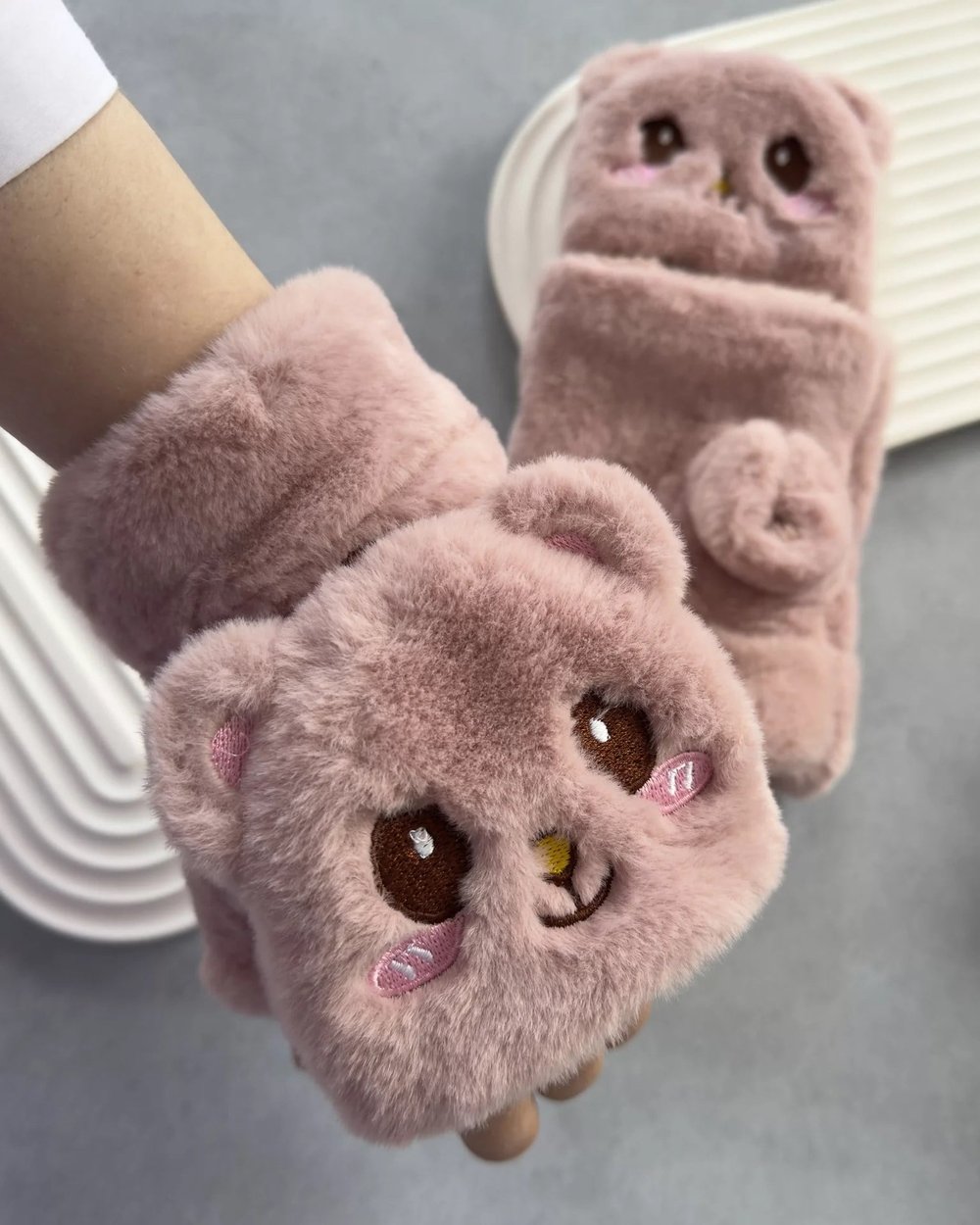 Katlanabilir Peluş Teddy Eldiven