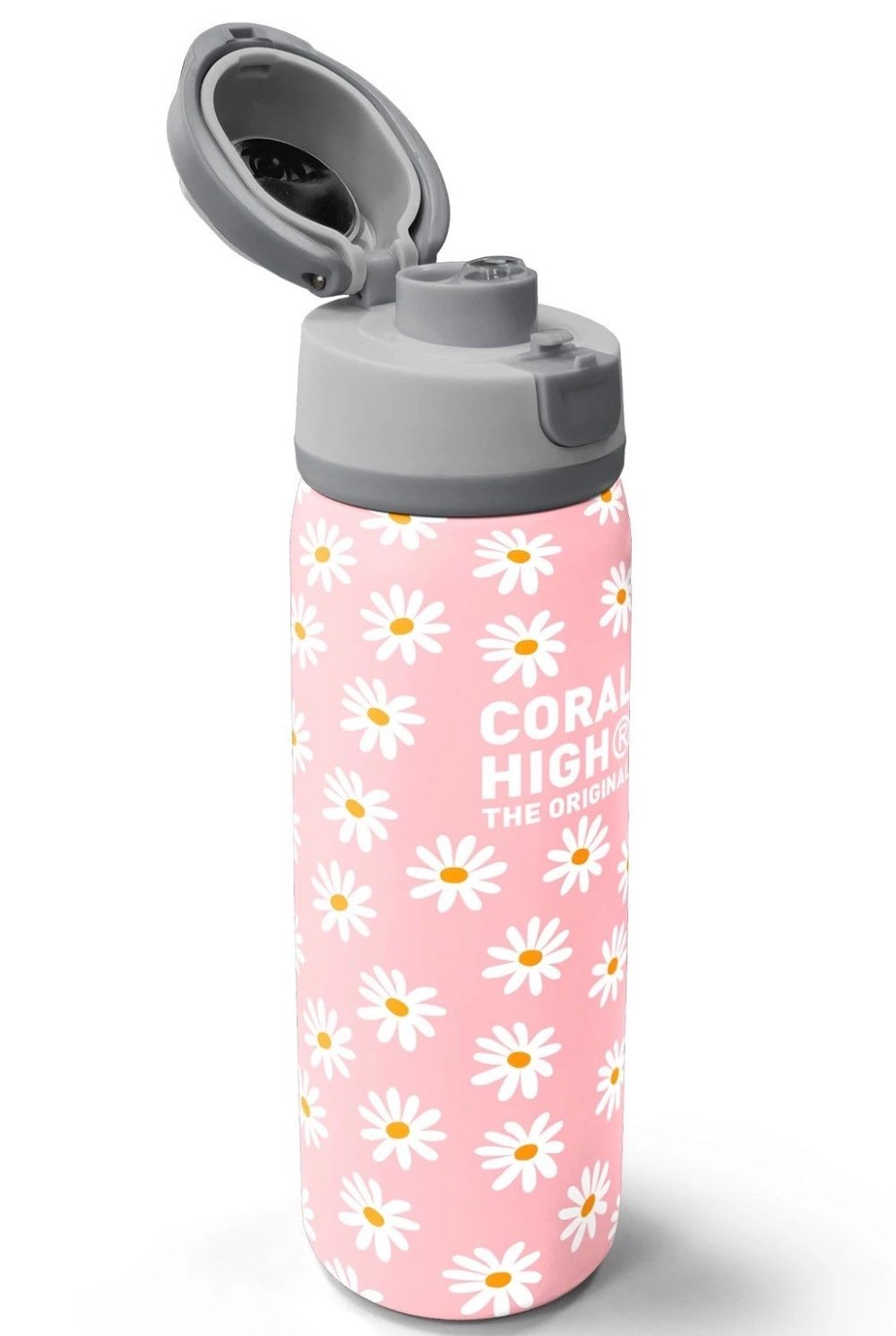 Coral High 800 ml Papatya Desenli Pipetli ve Direkt İçim Çelik Termos
