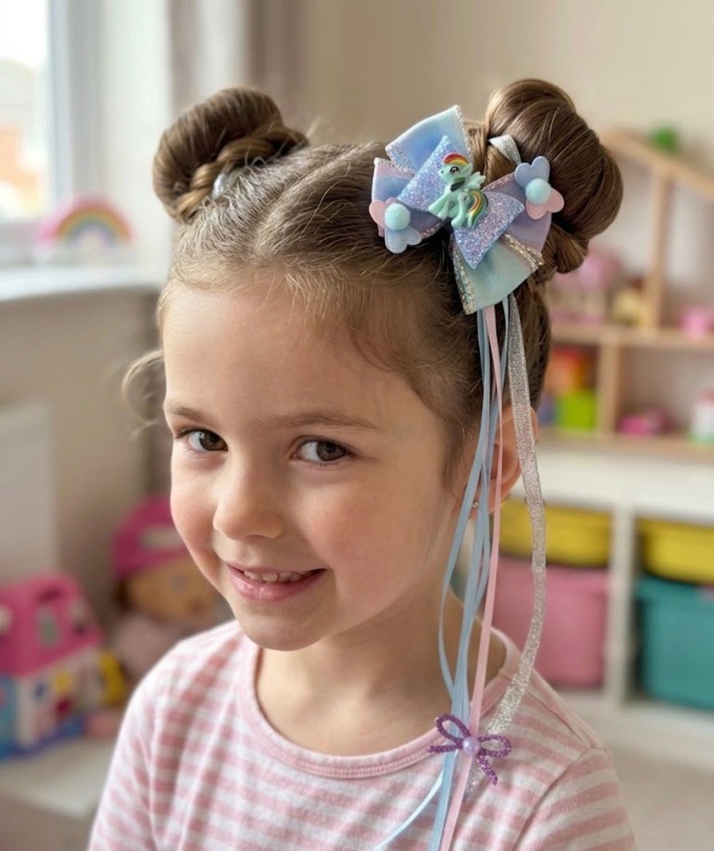 Mavi Kurdele Sallantılı Pony Klips Toka