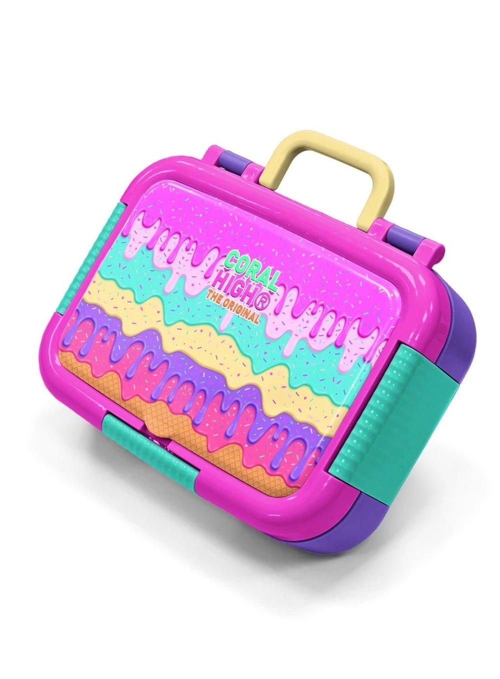 Coral High Pembe Rengarenk Dondurma Desenli Paslanmaz Çelik Beslenme Kabı