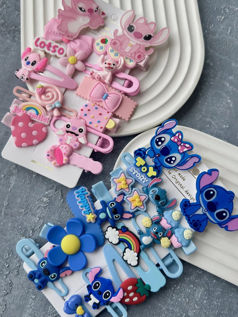 Stitch Ve Karışık Figürlü 14lü Klips Çıtçıt Set Toka