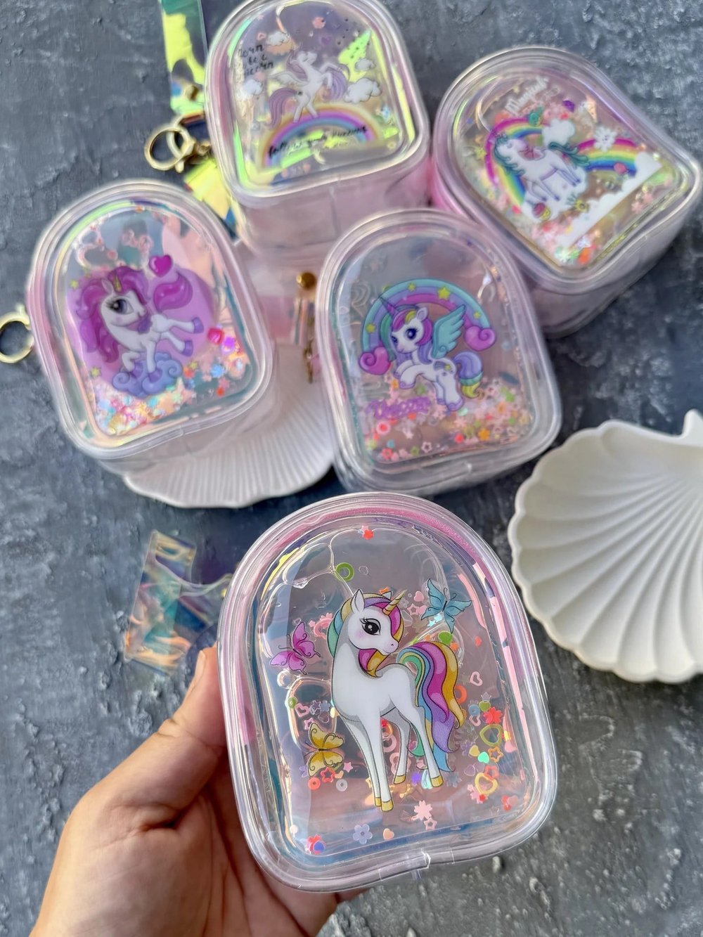 Pony Sulu Şeffaf Para Cüzdanı