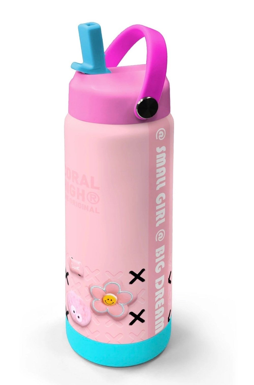 Coral High 650 Ml Pembe Papatya Crocs Model Katlanır Ağızlıklı Termos Suluk