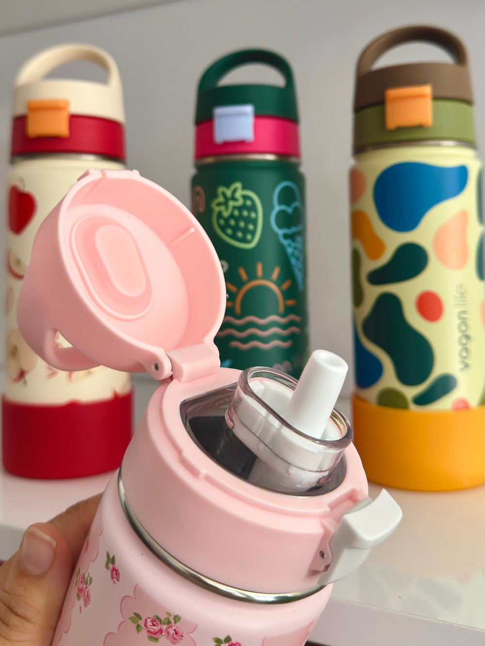 VgnLife 550 Ml Çelik Çift İçimli Desenli Kaymaz Taban Termos Suluk 