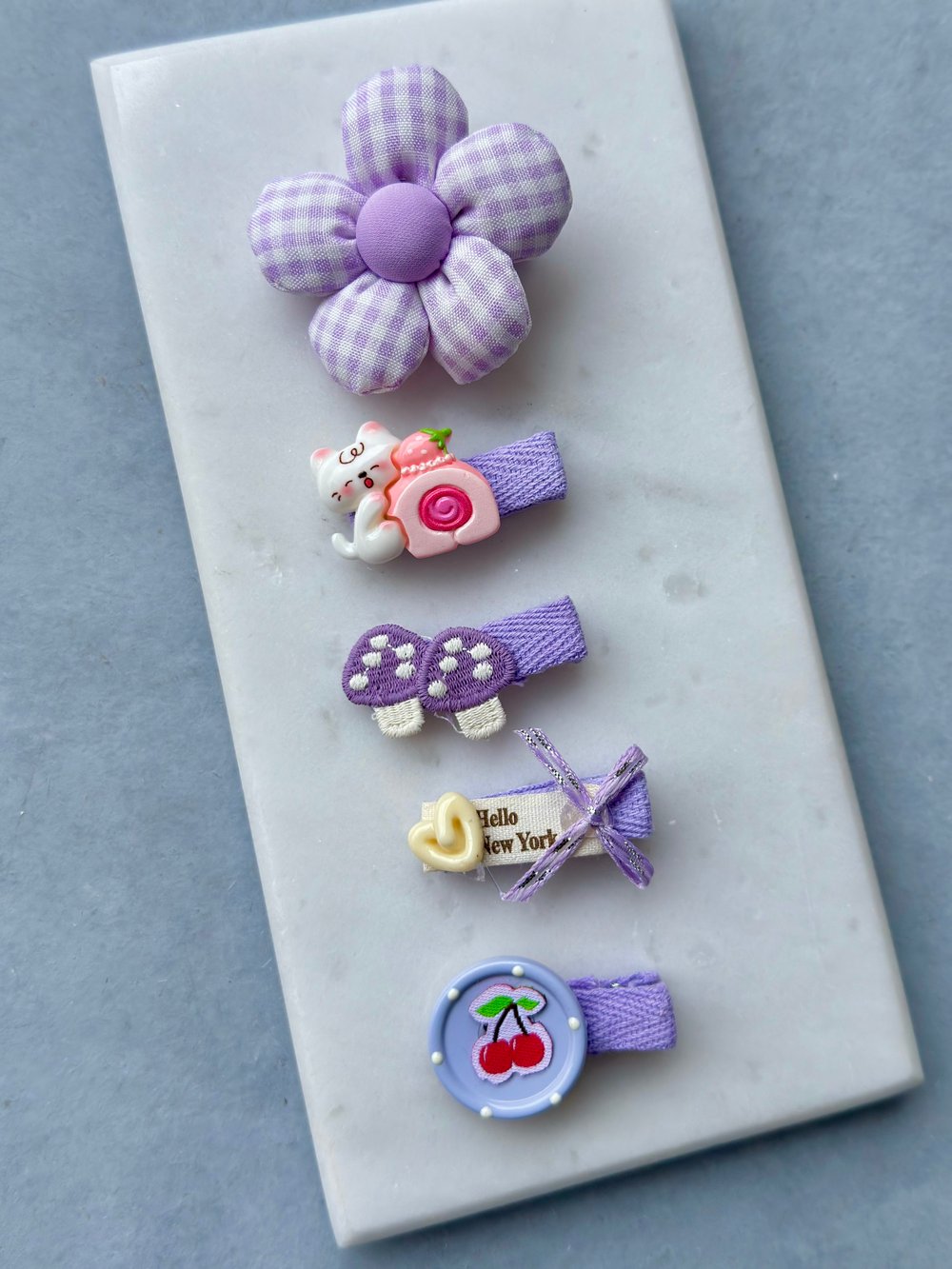 Az Saçlı Bebek Tokası Klips SeT Mor