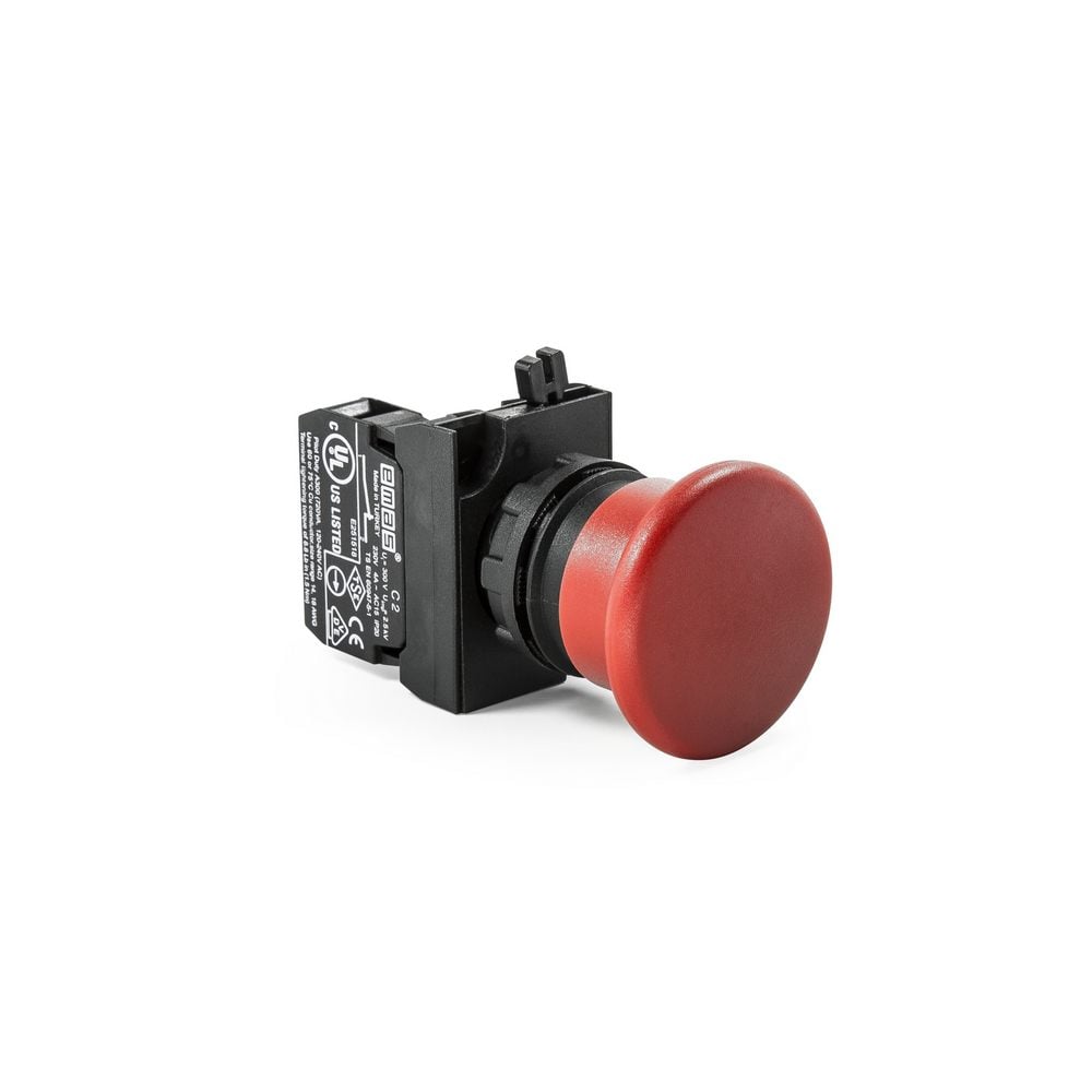 CP Serisi Plastik 1NC Yaylı 40 mm Mantar Kırmızı 22 mm Buton