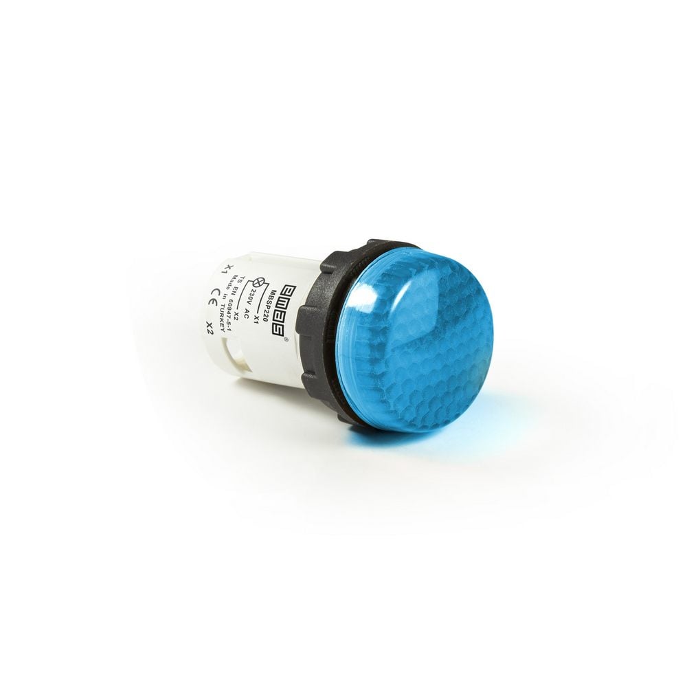 MB Serisi Plastik LED'li 230V AC Mavi 22 mm Sinyal