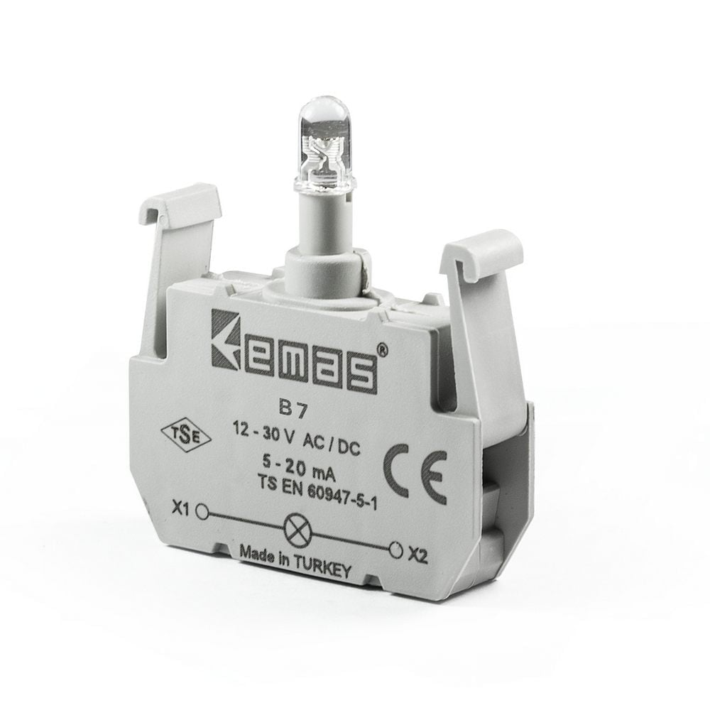 Yedek LED li 12-30V AC/DC Mavi Sinyal Blok
