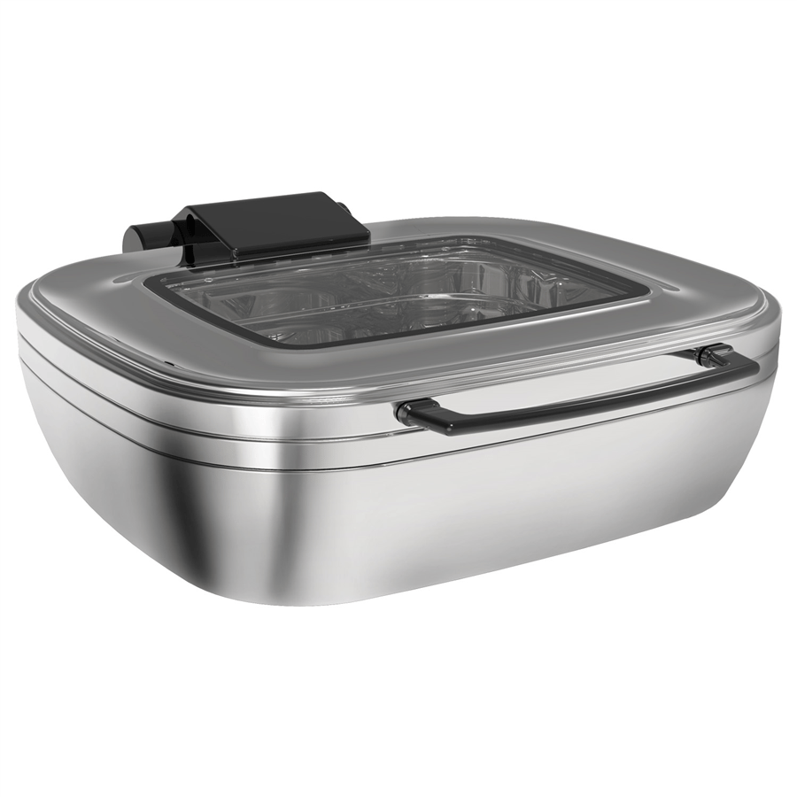 GN 2/3 TITAN CHAFING DISH REZİSTANS CAMLI SİYAH-5,5 Lt