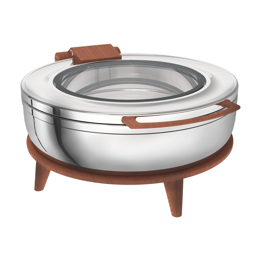 TITAN CHAFING DISH YUVARLAK Ahşap-5,7 Lt