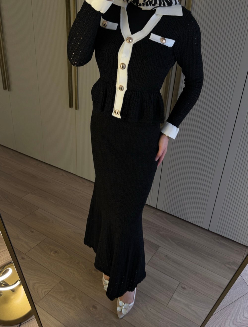 Siyah- Beyaz Şeritli Betty Takım