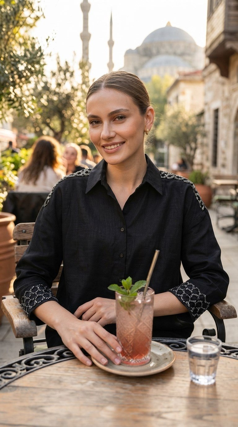 KOL VE OMUZ DETAYLI MODAL GÖMLEK