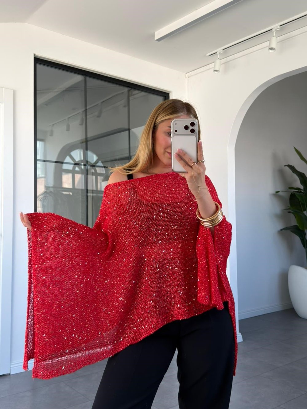 Pullu Merserize Pelerin Bluz 7586