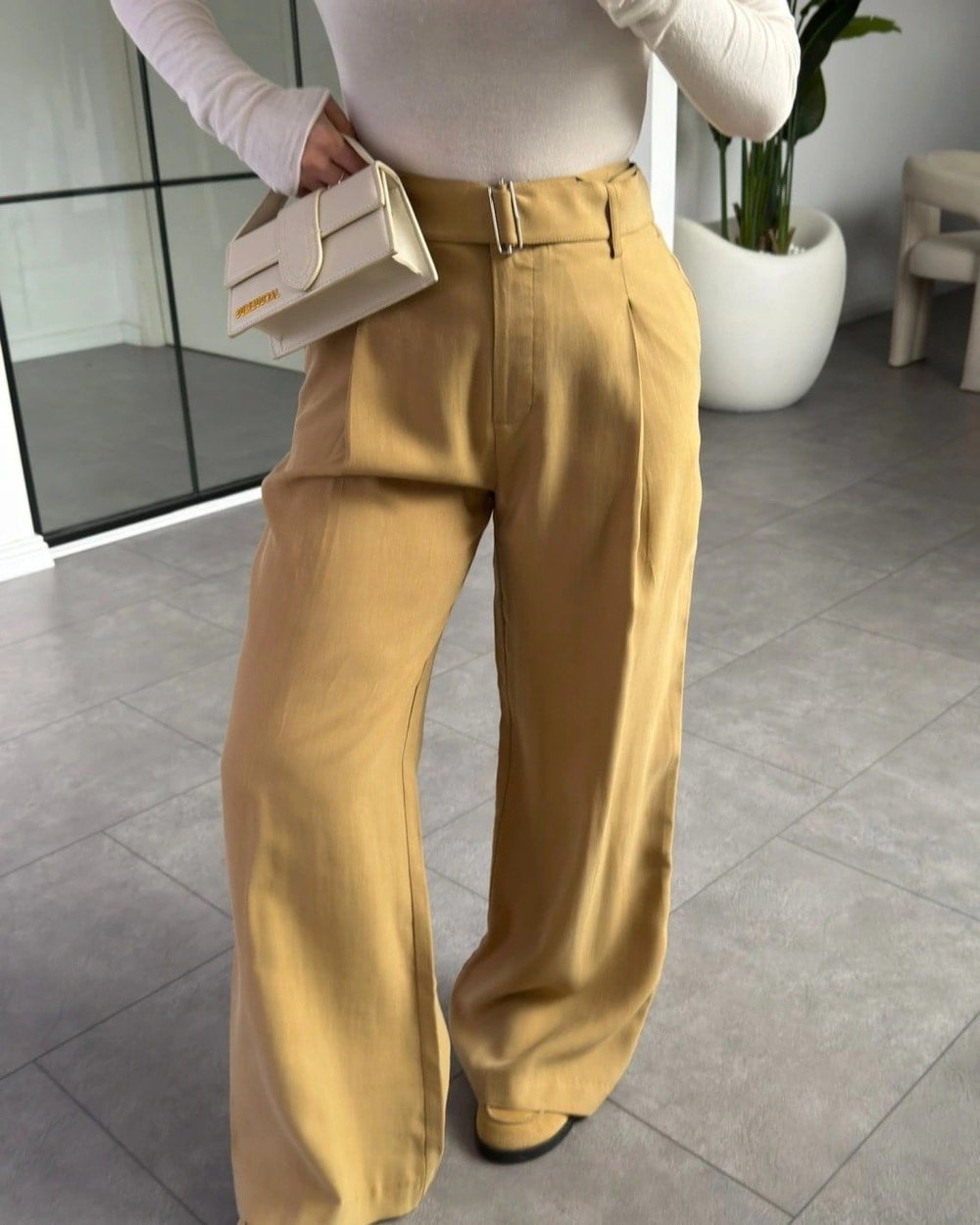 TÜTÜN KEMERLİ PAPERBAG PANTOLON 1441