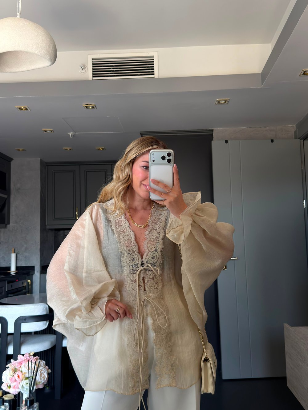 Dantelli Kimono Gömlek 5108   