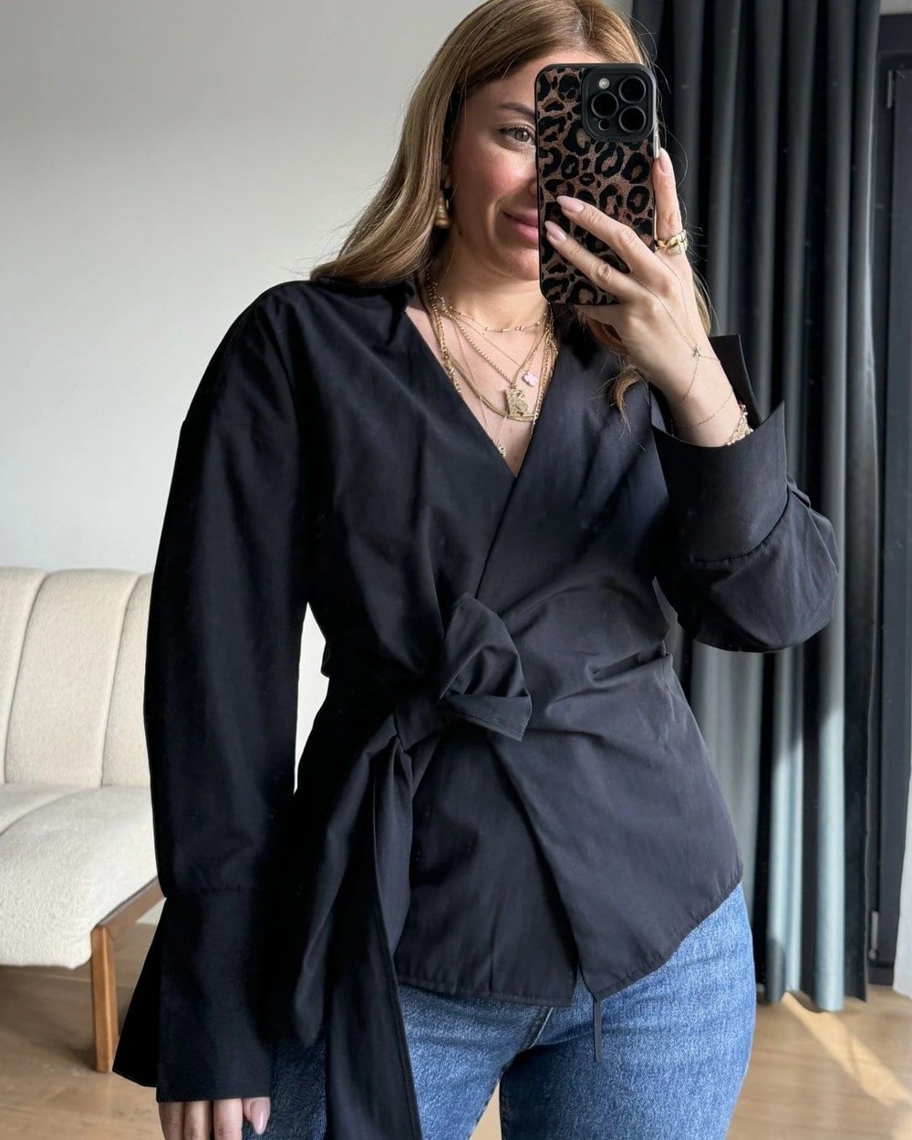ZR Model Yandan Bağlamalı Gömlek