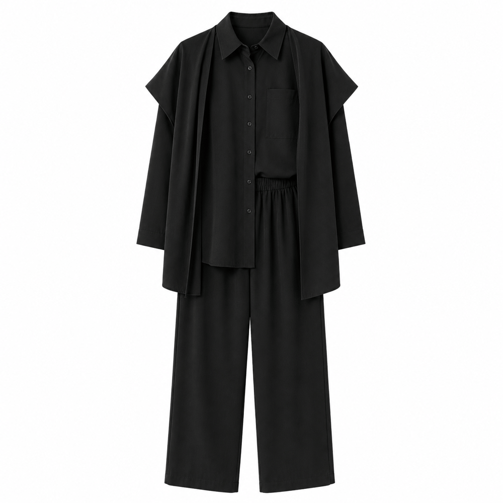Tencel Gabardin Fularlı Takım 7226