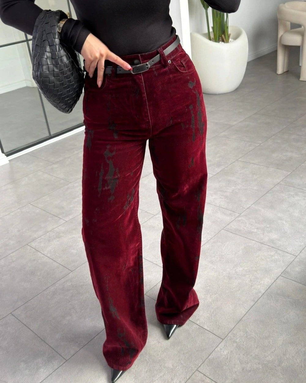 WİDE LEG KADİFE PANTOLON