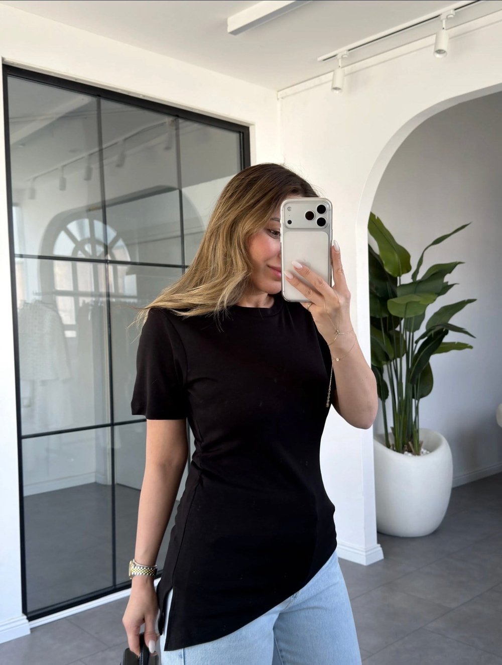 Yanı Büzgülü T-Shirt 22982