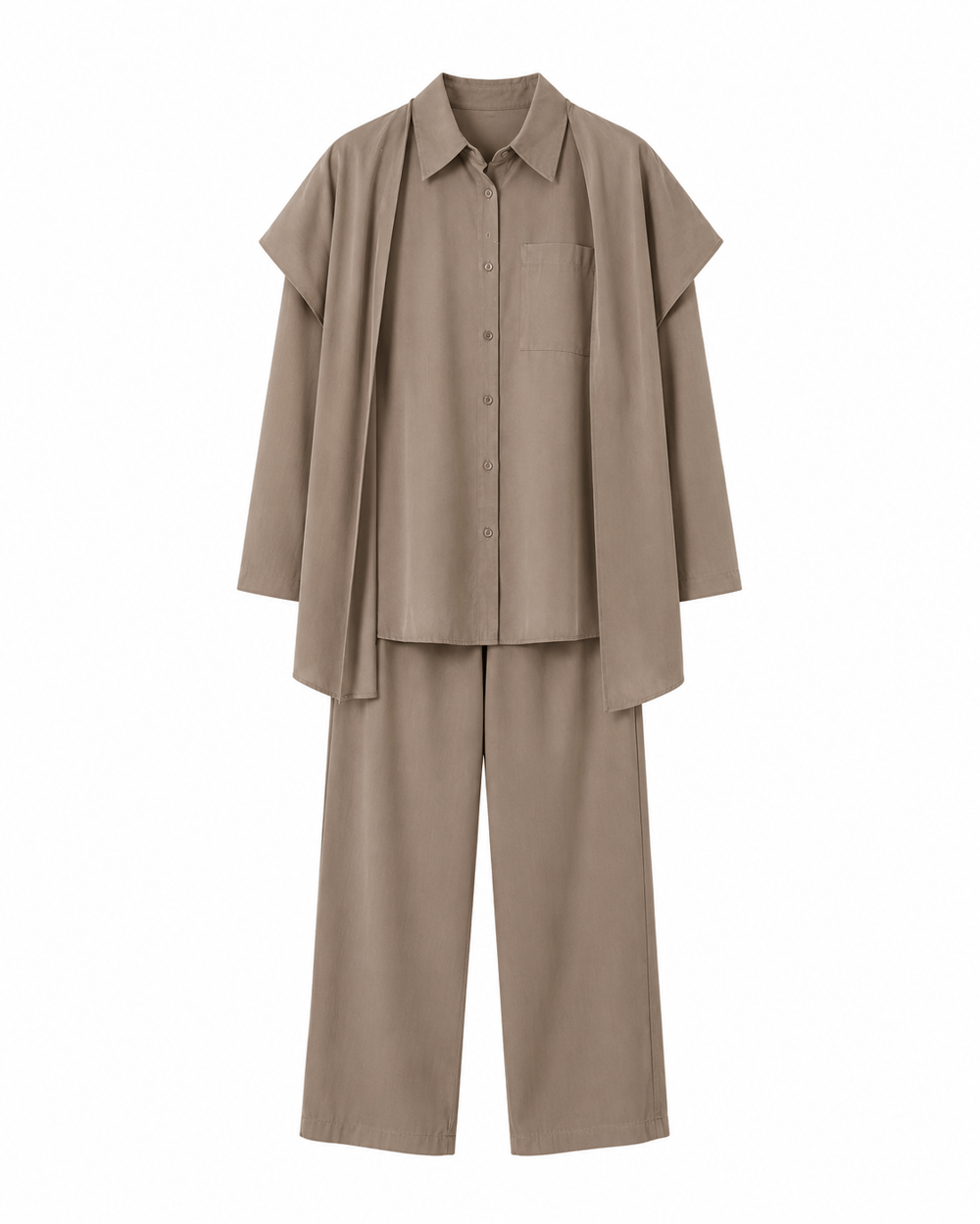 Tencel Gabardin Fularlı Takım 7226