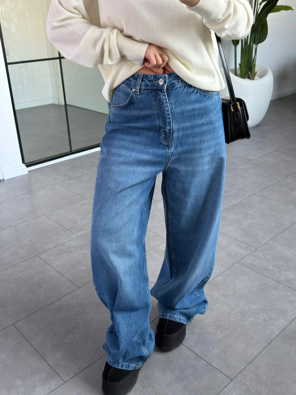 ANTRASİT WİDE LEG JEAN