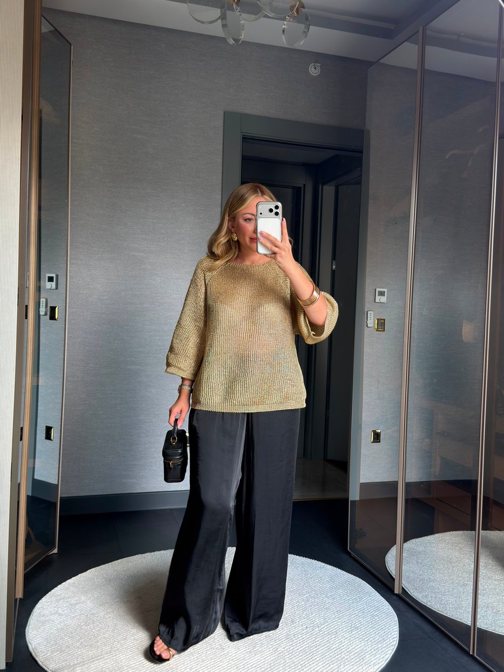 Ajurlu Oversize Simli Triko 2837