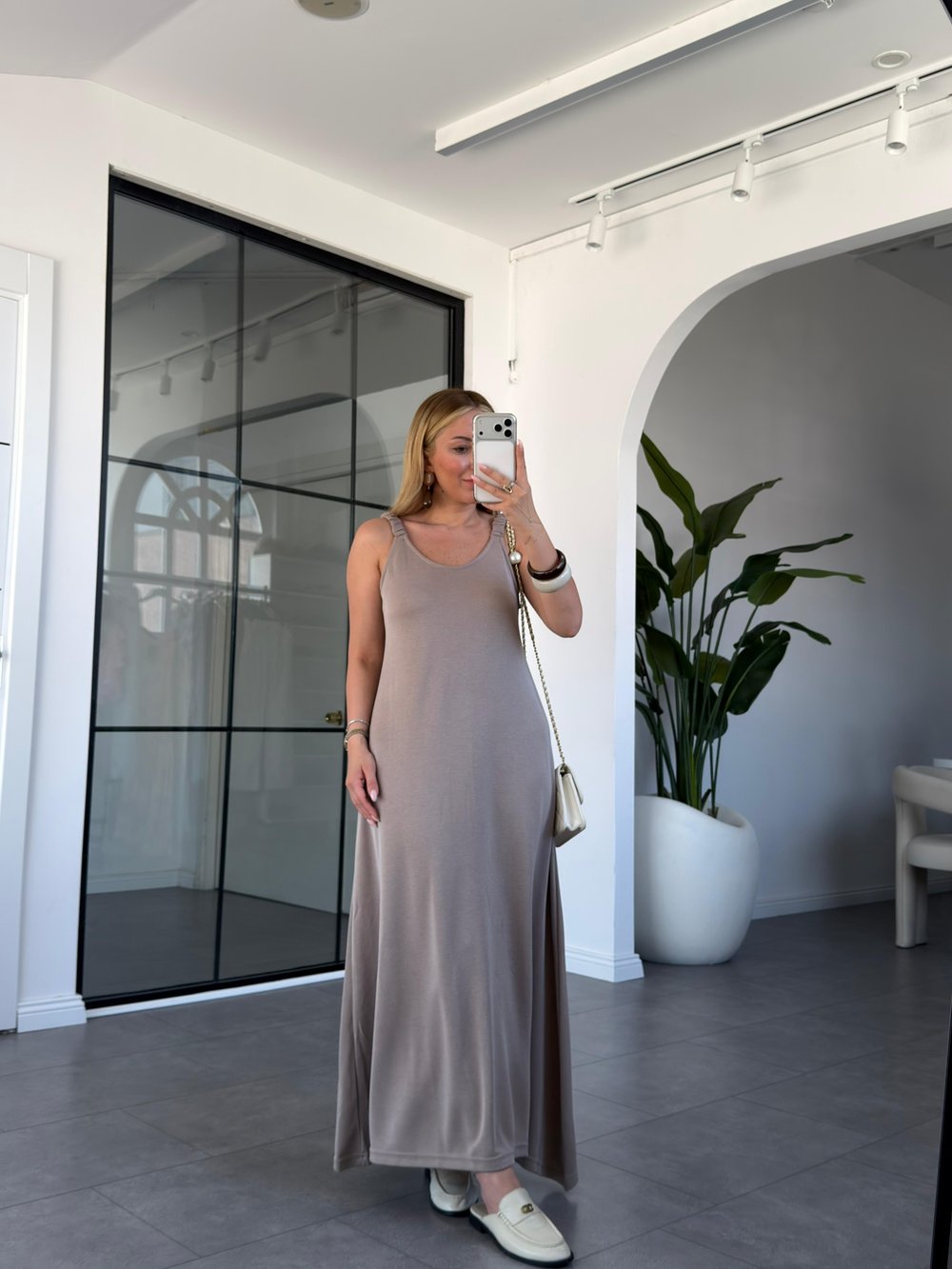Lastik Askılı Pike Elbise 4196
