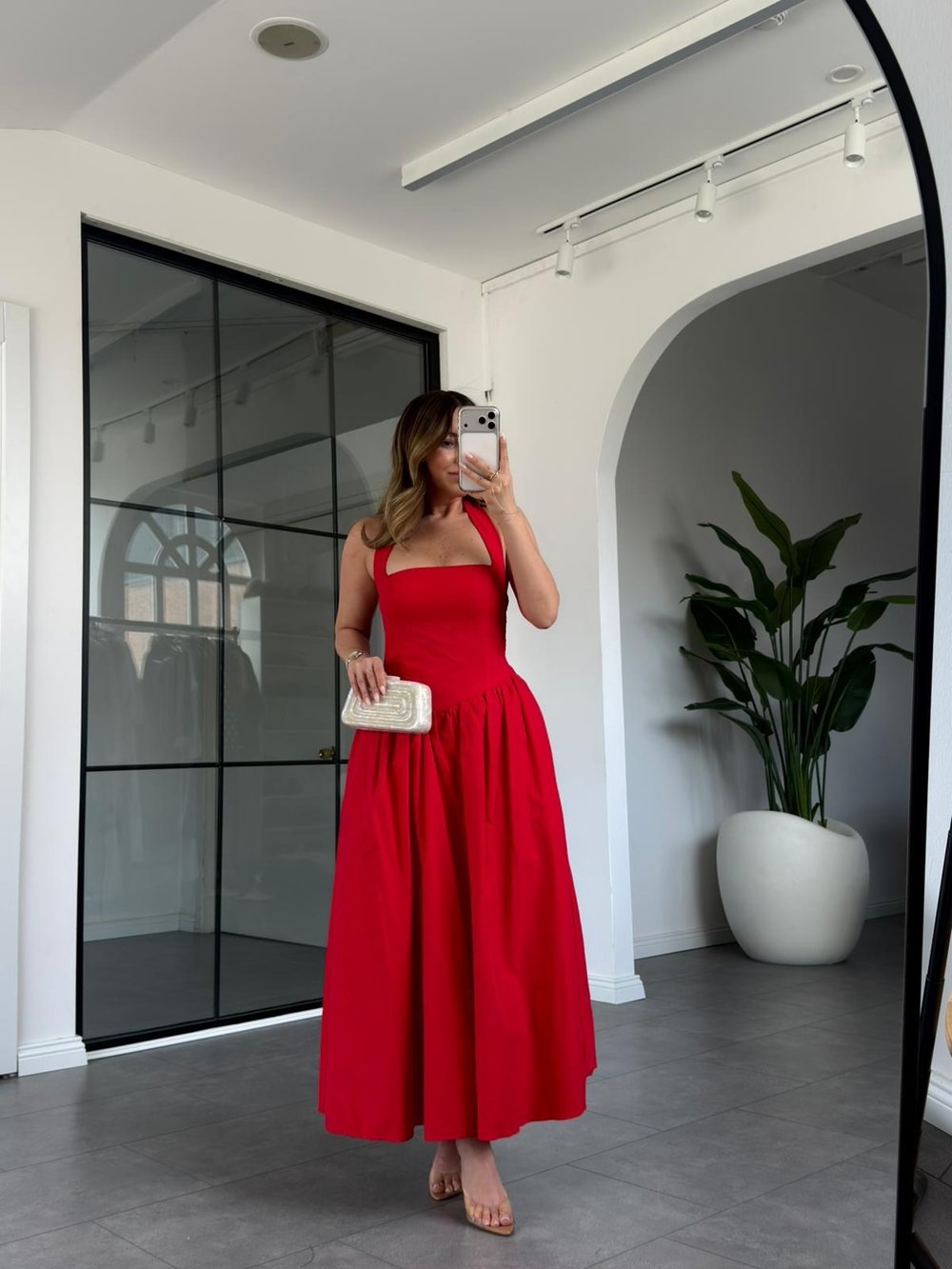 Boyundan Bağlamalı Midi Elbise 0668