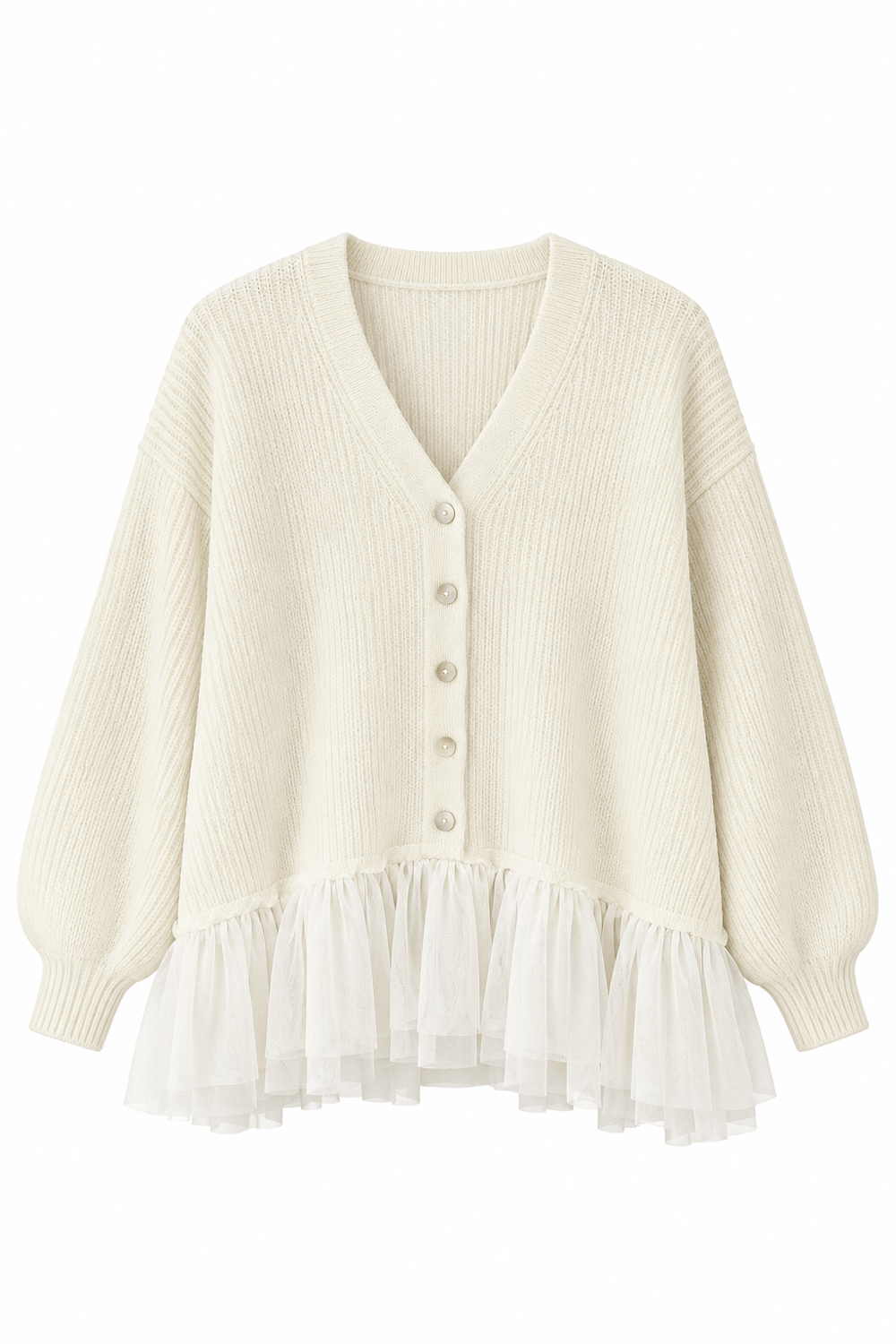 Tül Garnili Oversize Hırka 2839