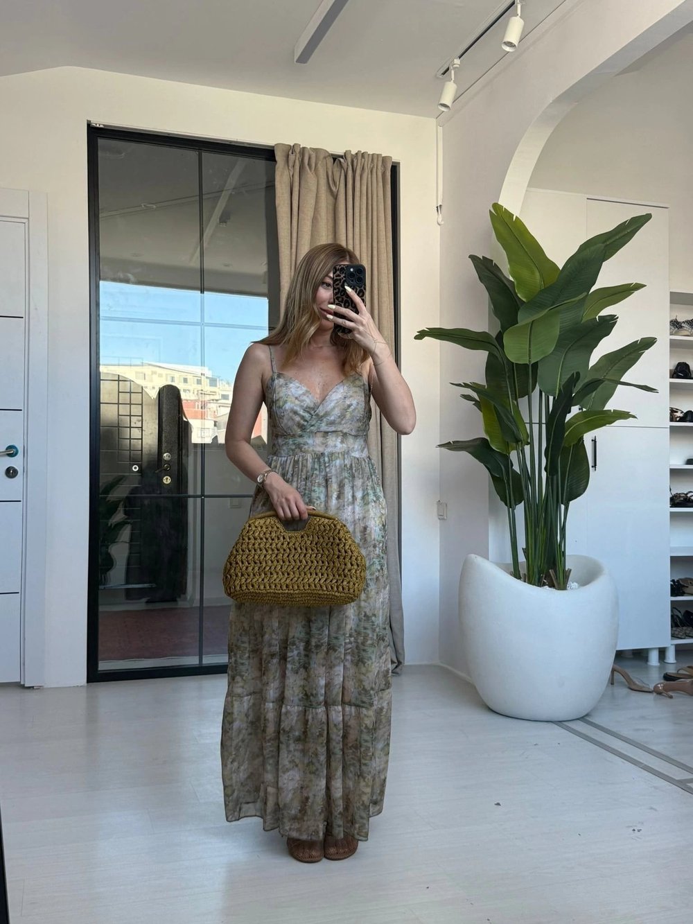YEŞİL ASKILI ŞİFON ELBİSE