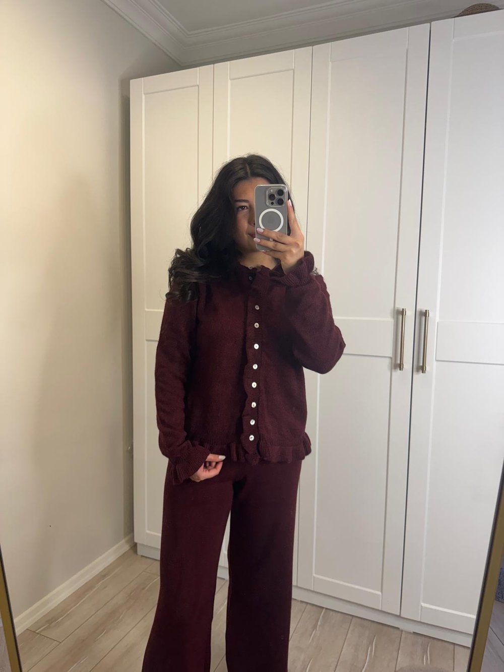 BORDO FIRFIRLI TRİKO HIRKA