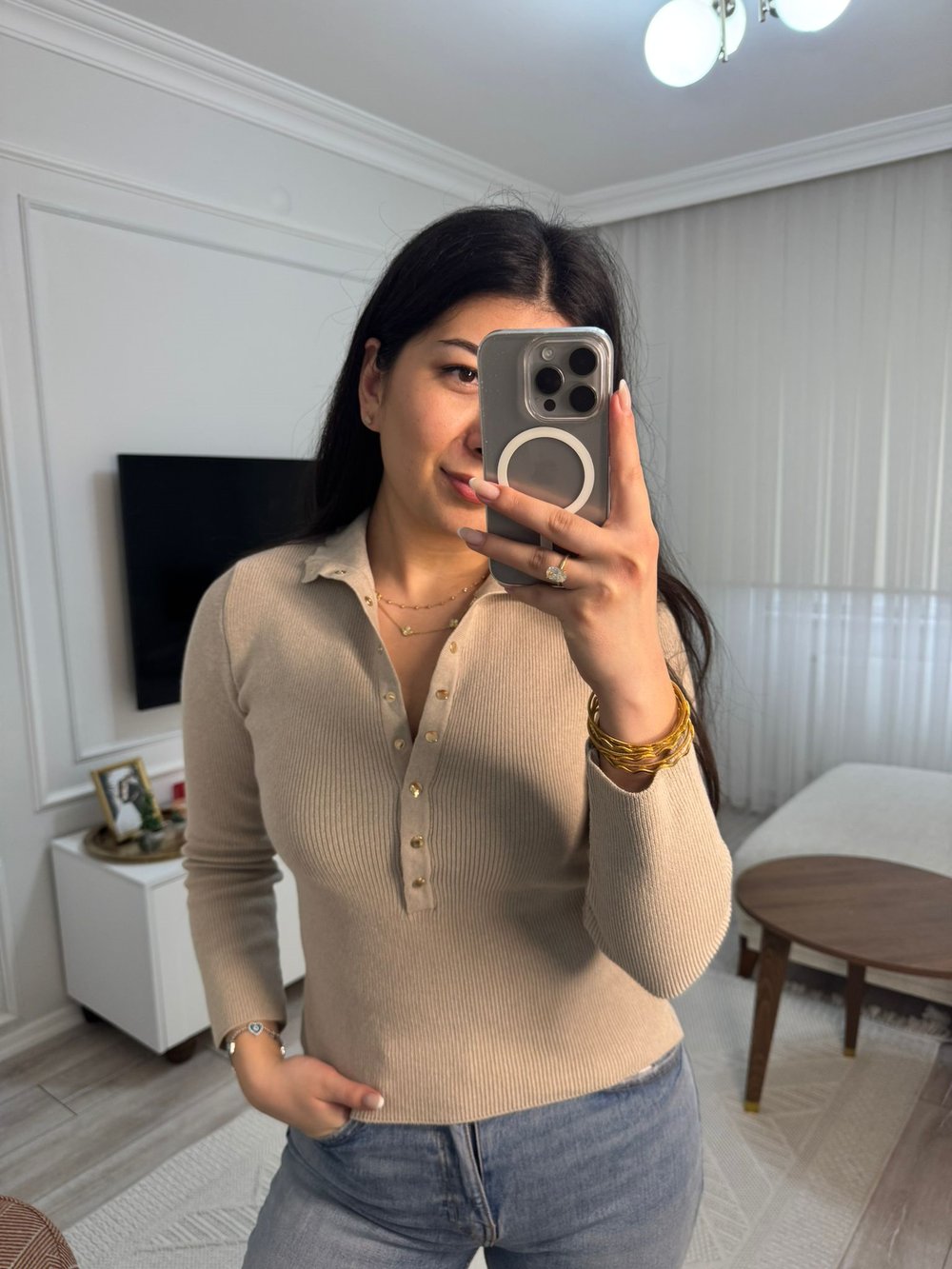 ÇITÇITLI DİK YAKA TRİKO