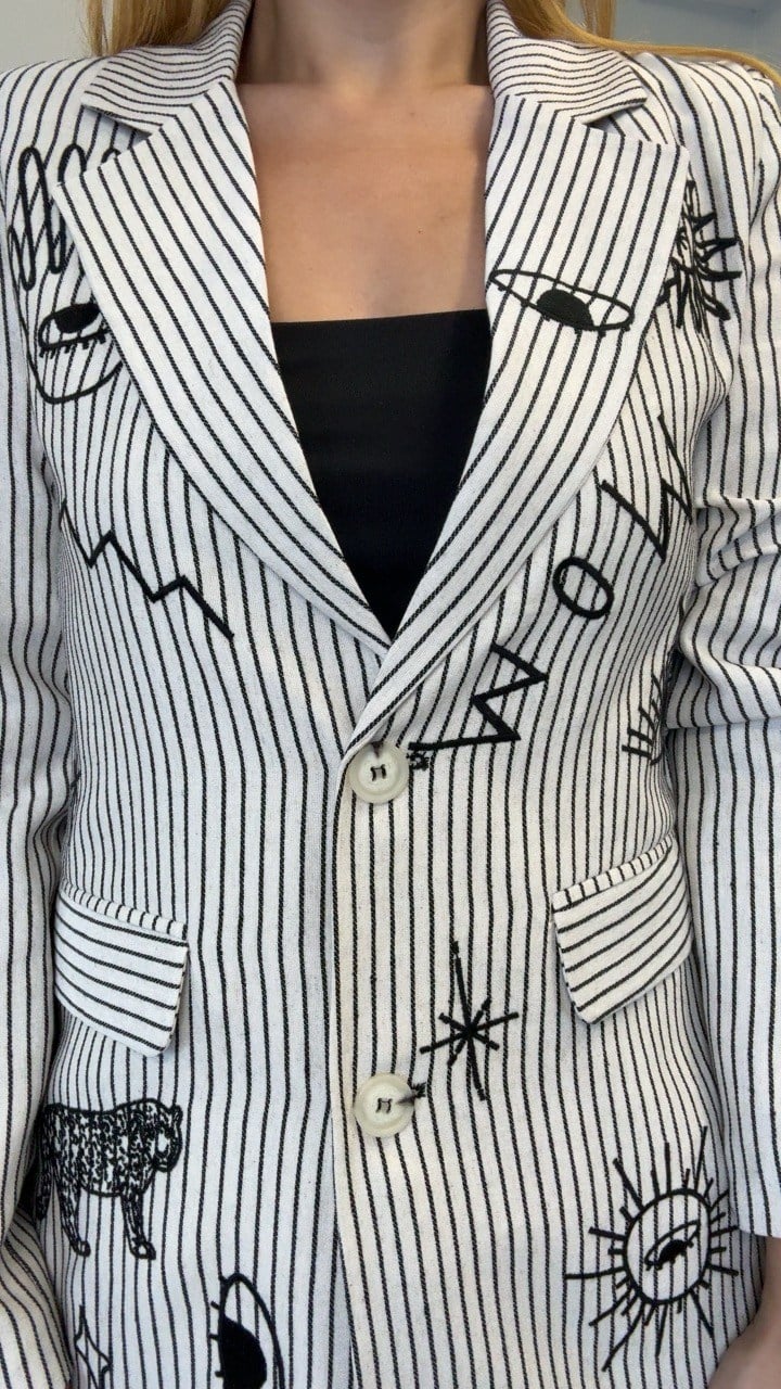 Tasarım Blazer Ceket Keten
