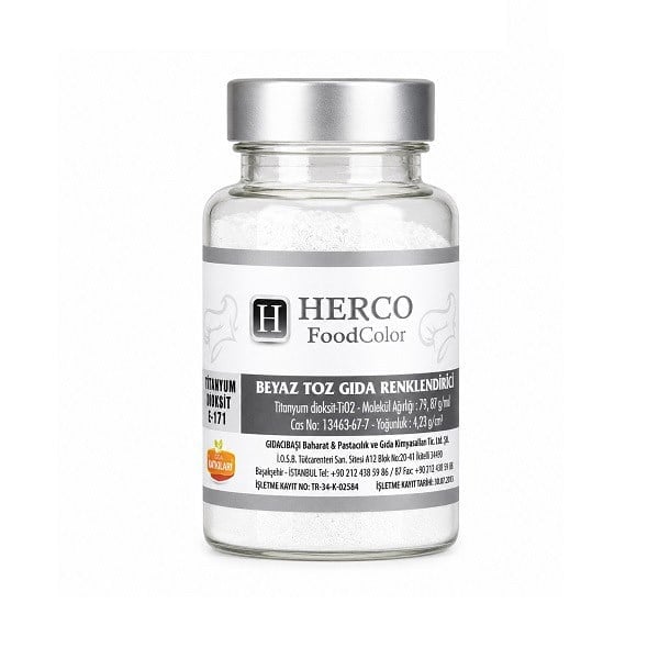 Herco Beyaz Toz Gıda Renklendirici 75 gr