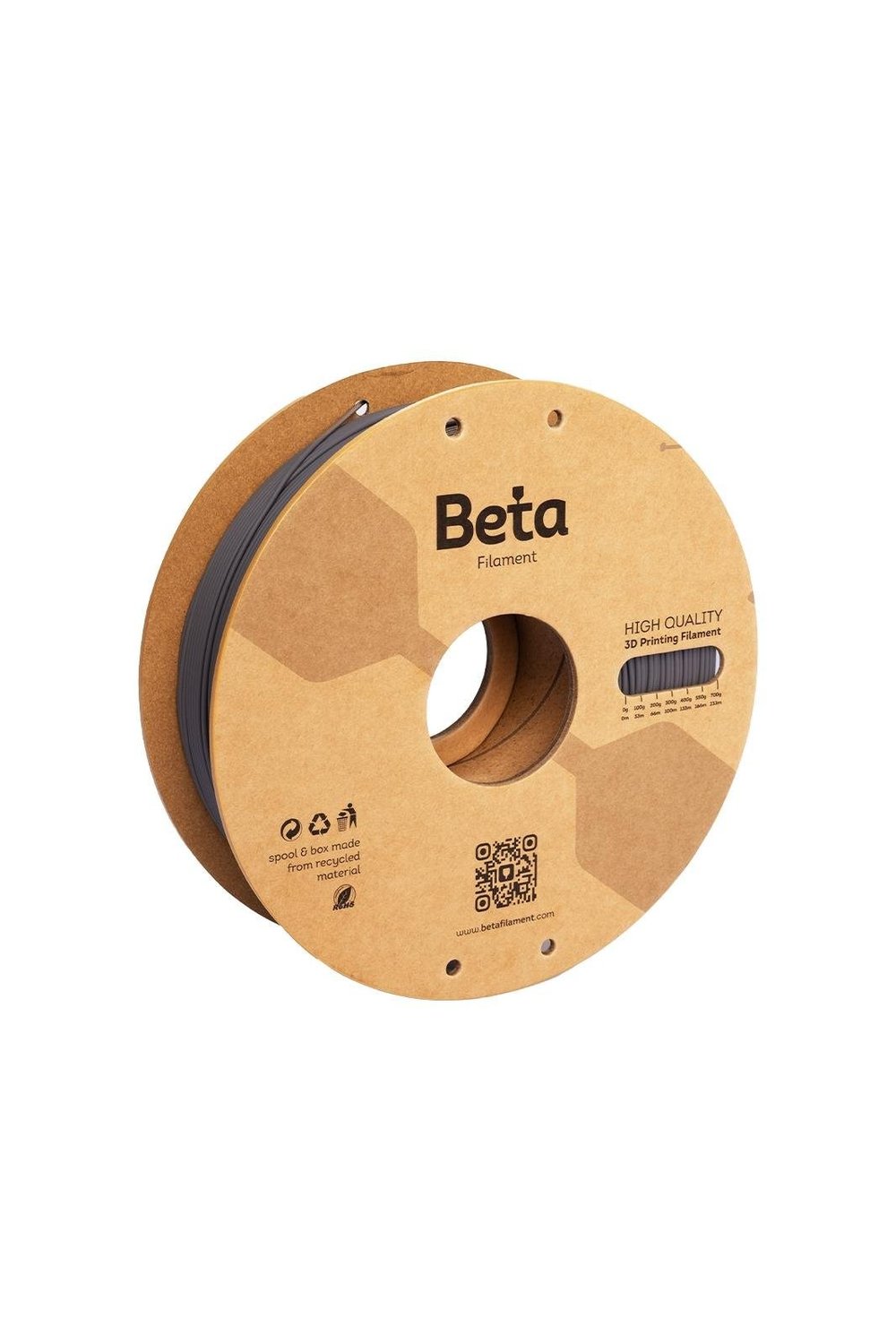 Beta PLA-Matte Ebony Filament 1.75mm 1kg