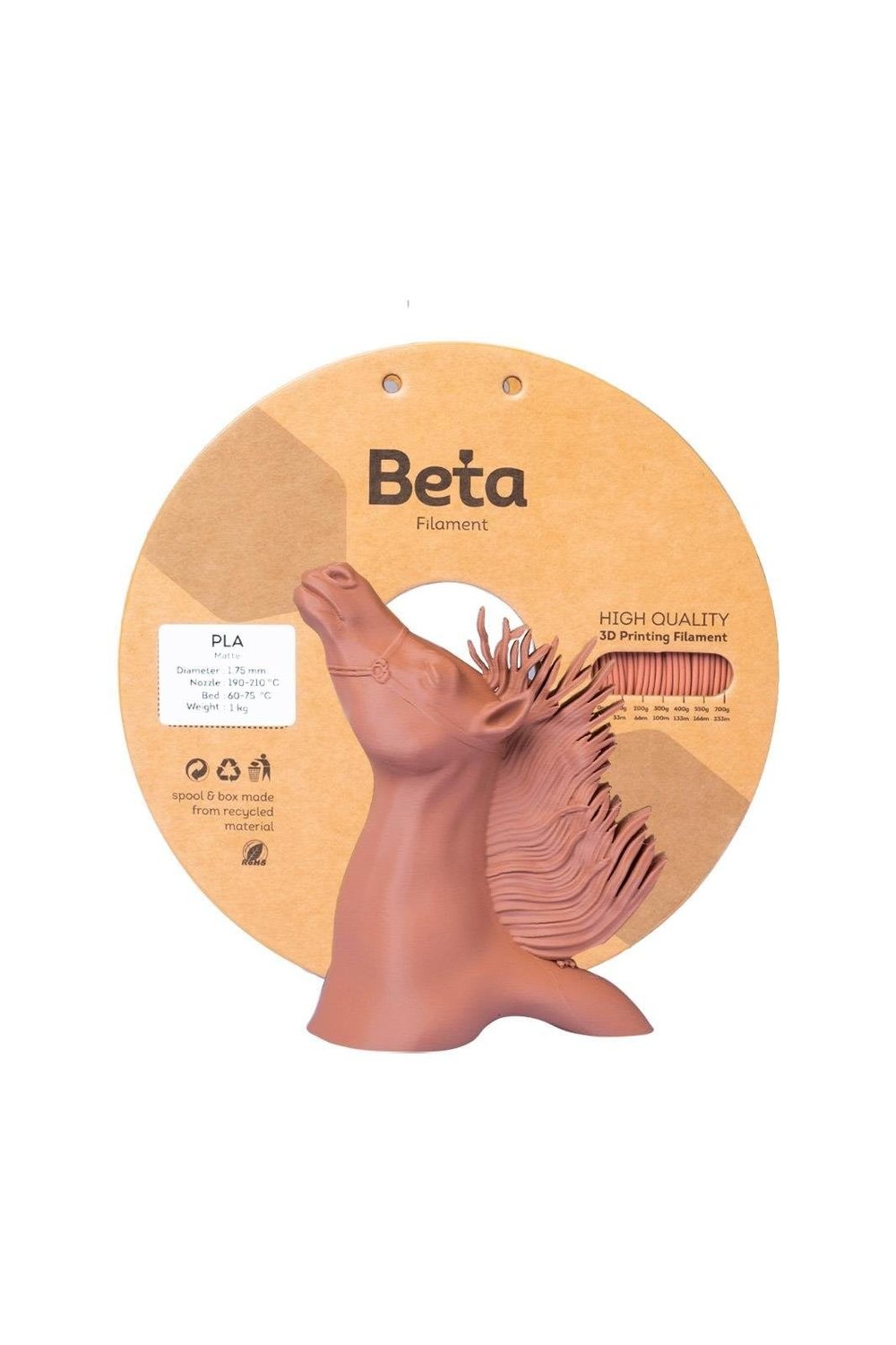 Beta PLA-Matte Terracotta Filament 1.75mm 1kg