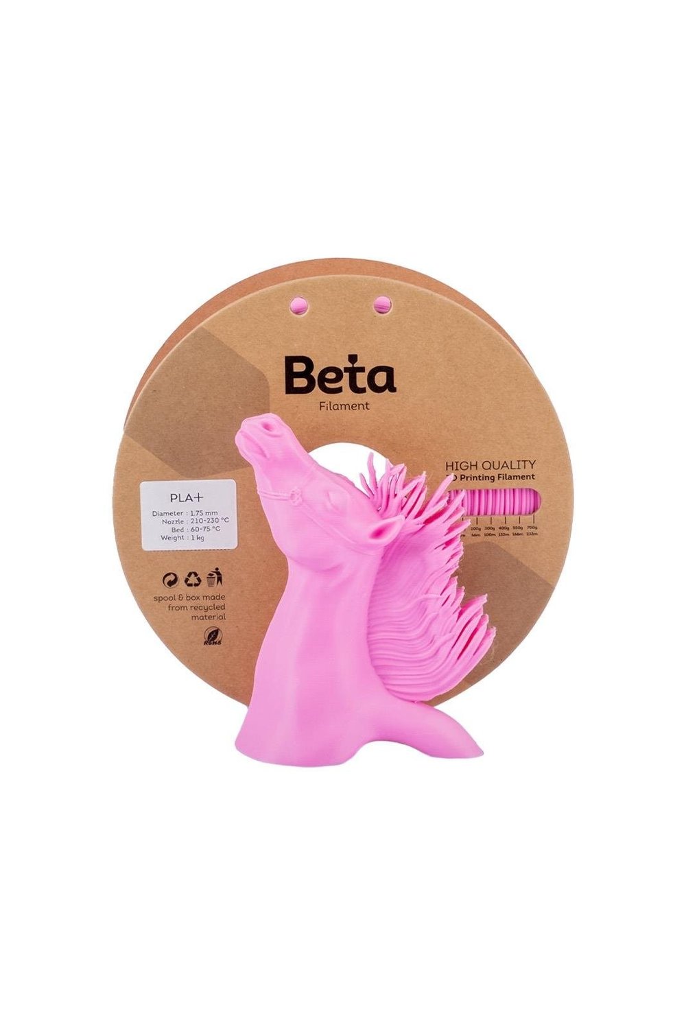 Beta PLA+ Rose Pink Filament 1.75mm 1kg