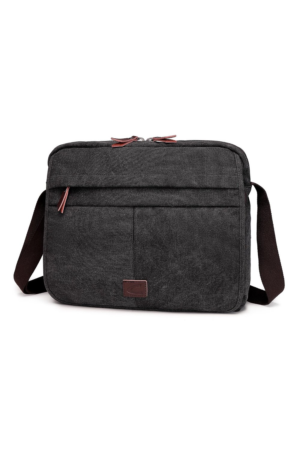 Cactive Kanvas Su Geçirmez Kumaş Uzun Askılı Laptop Bölmeli Unisex Postacı Çantası Siyah