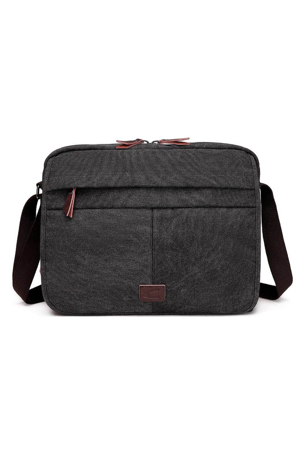 Cactive Kanvas Su Geçirmez Kumaş Uzun Askılı Laptop Bölmeli Unisex Postacı Çantası Siyah