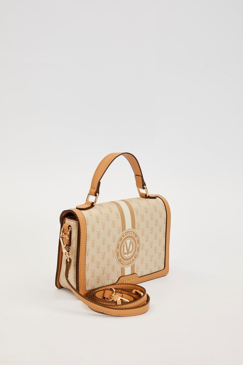Haki Logolu Monogram Desen El Çantası