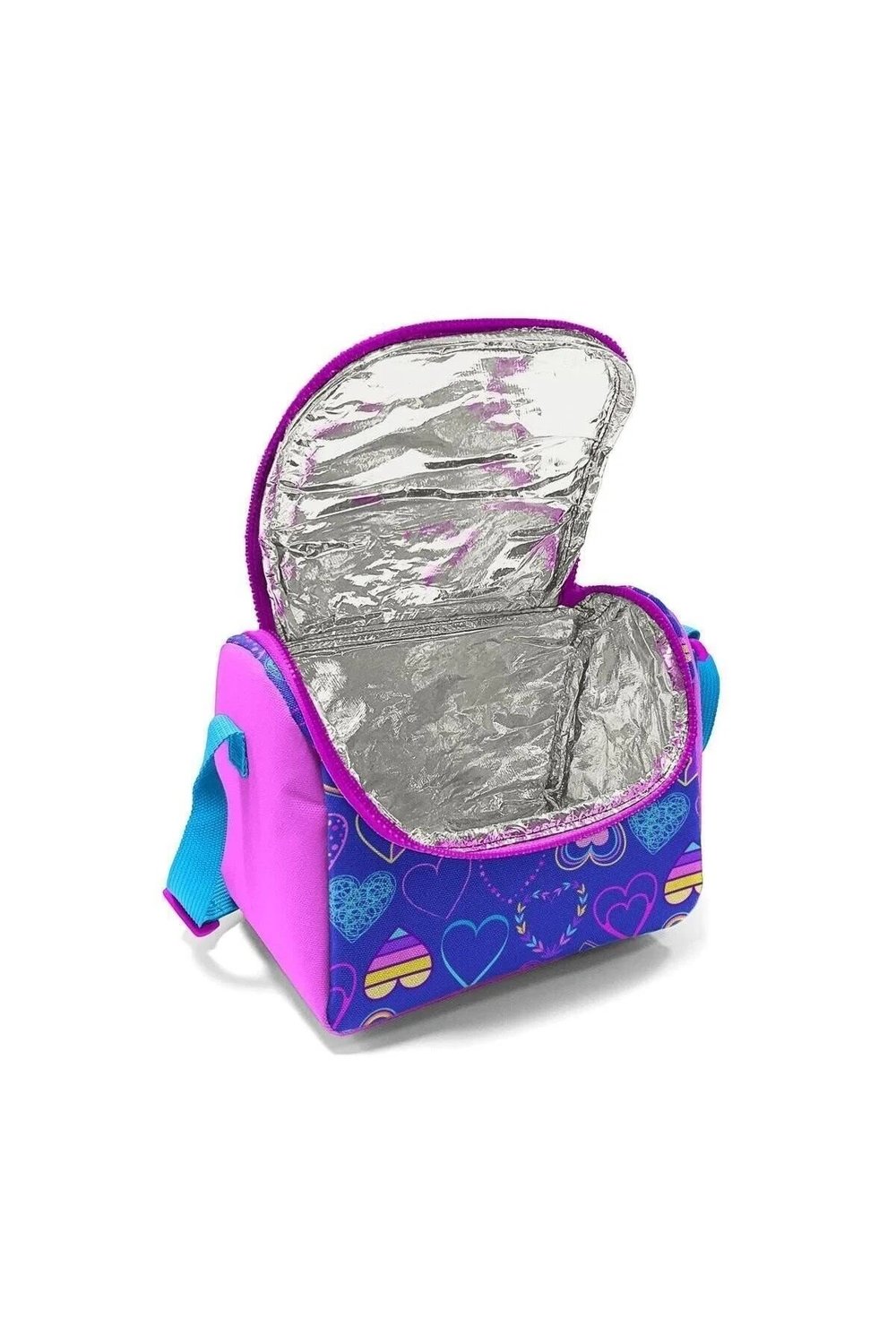 Kids Açık Pembe Lavanta Kalp Desenli 3lü Okul Çanta Seti SET0123401