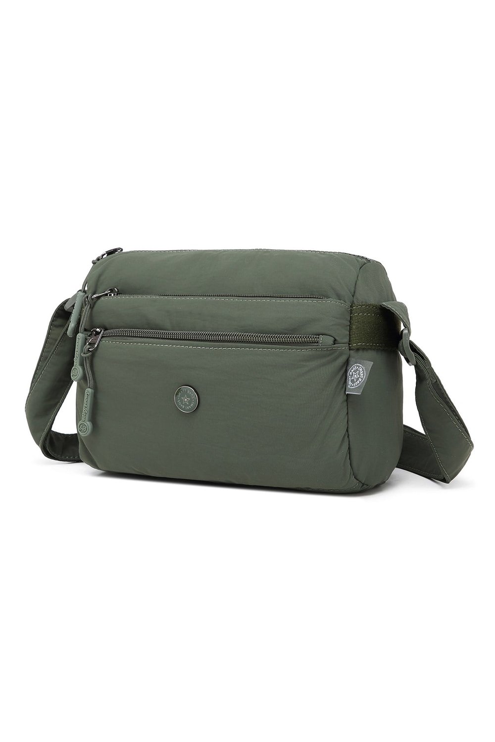 Smart Bags Haki Kadın Omuz Çantası Hafif Kumaş Çok Cepli Çapraz Uzun Askılı