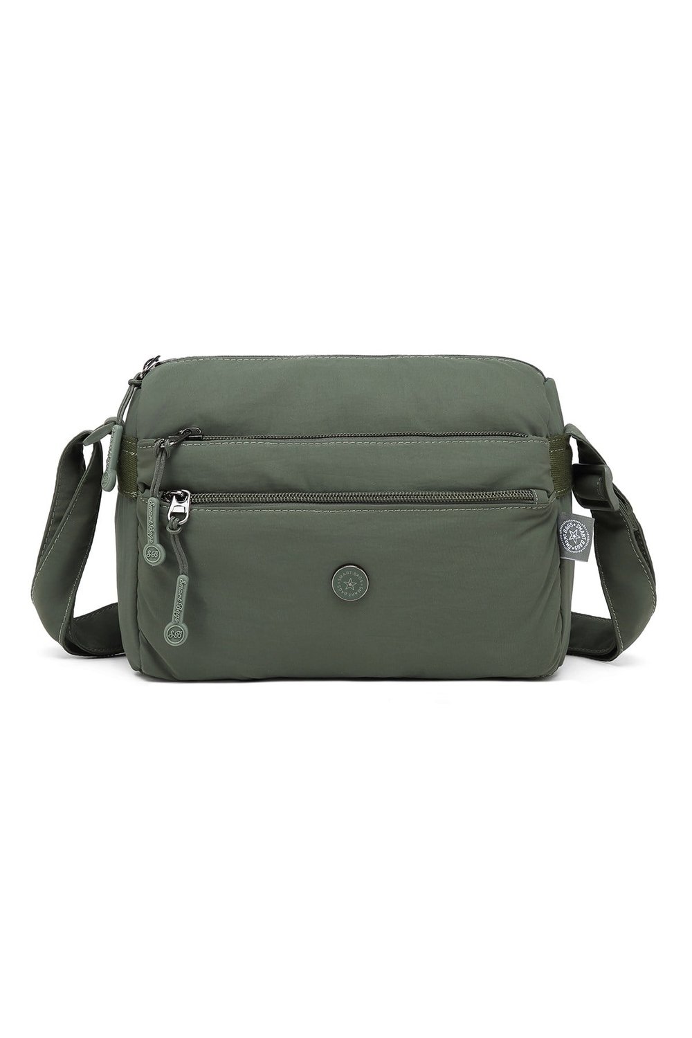 Smart Bags Haki Kadın Omuz Çantası Hafif Kumaş Çok Cepli Çapraz Uzun Askılı