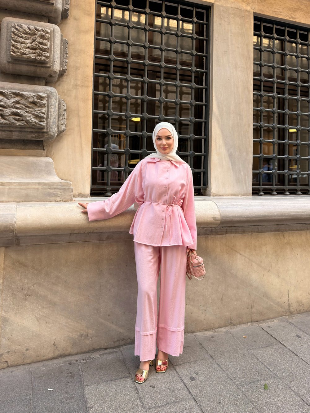 ANNA PREMİUM KUMAŞ TAKIM | PEMBE