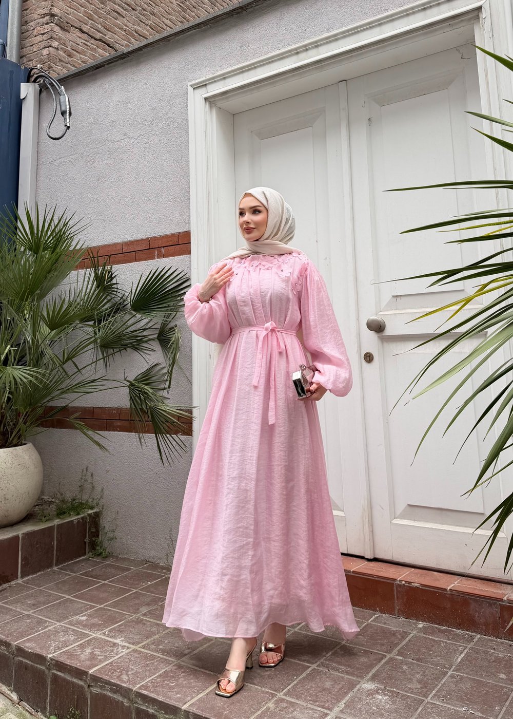 Navy Elbise | Pembe