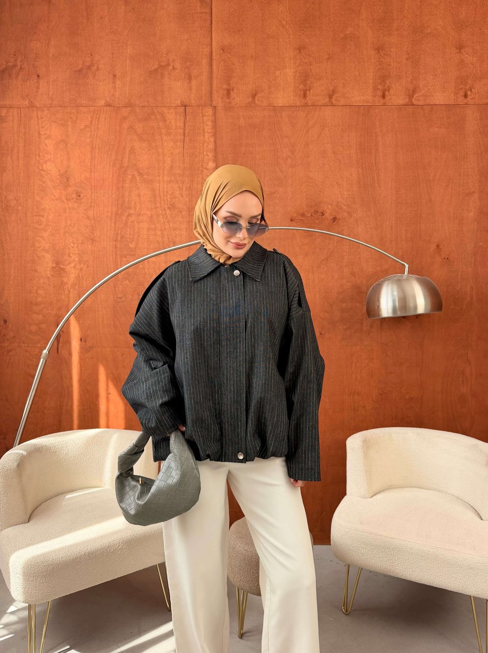 SESA GABARDIN BOMBER CEKET SİYAH